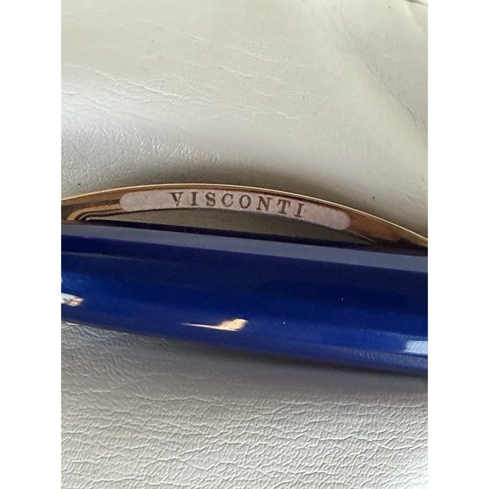 Visconti‎ Firenze Blue Fountain Pen Rose Gold Trim Medium Nib w/ Box & Ink